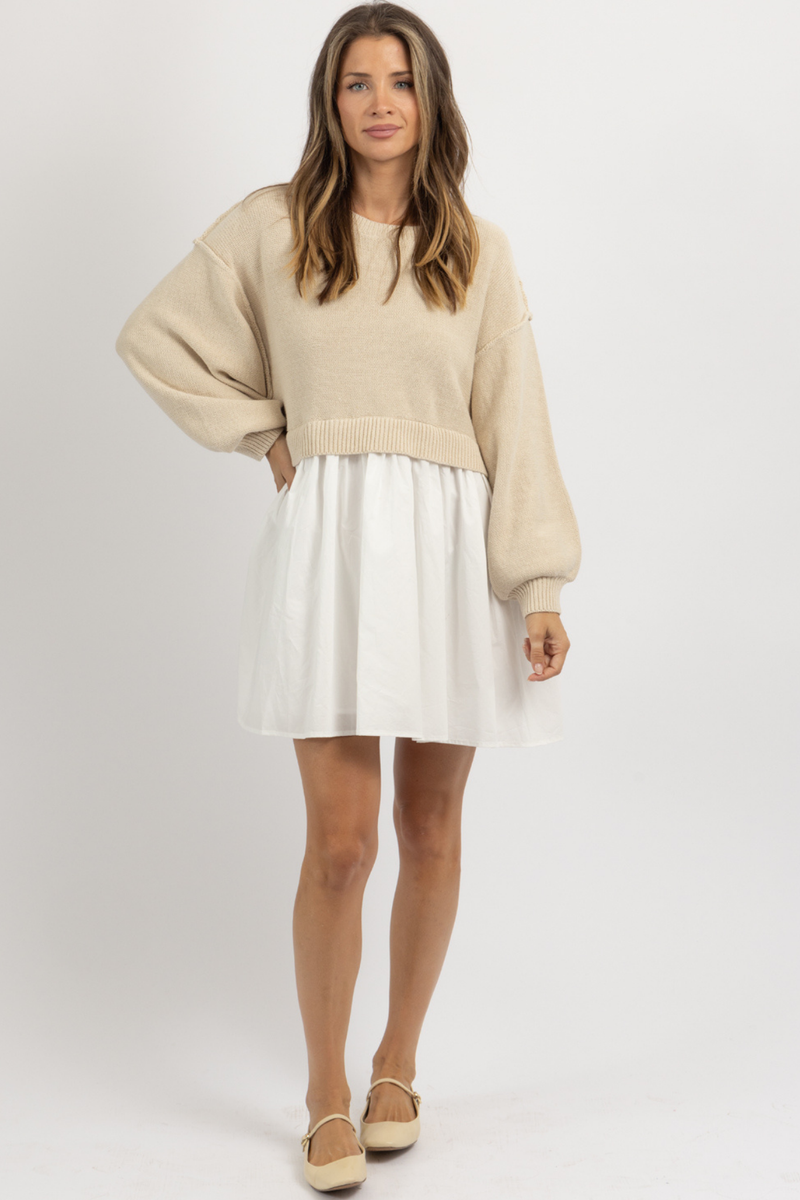 ISA COMBO SWEATER DRESS