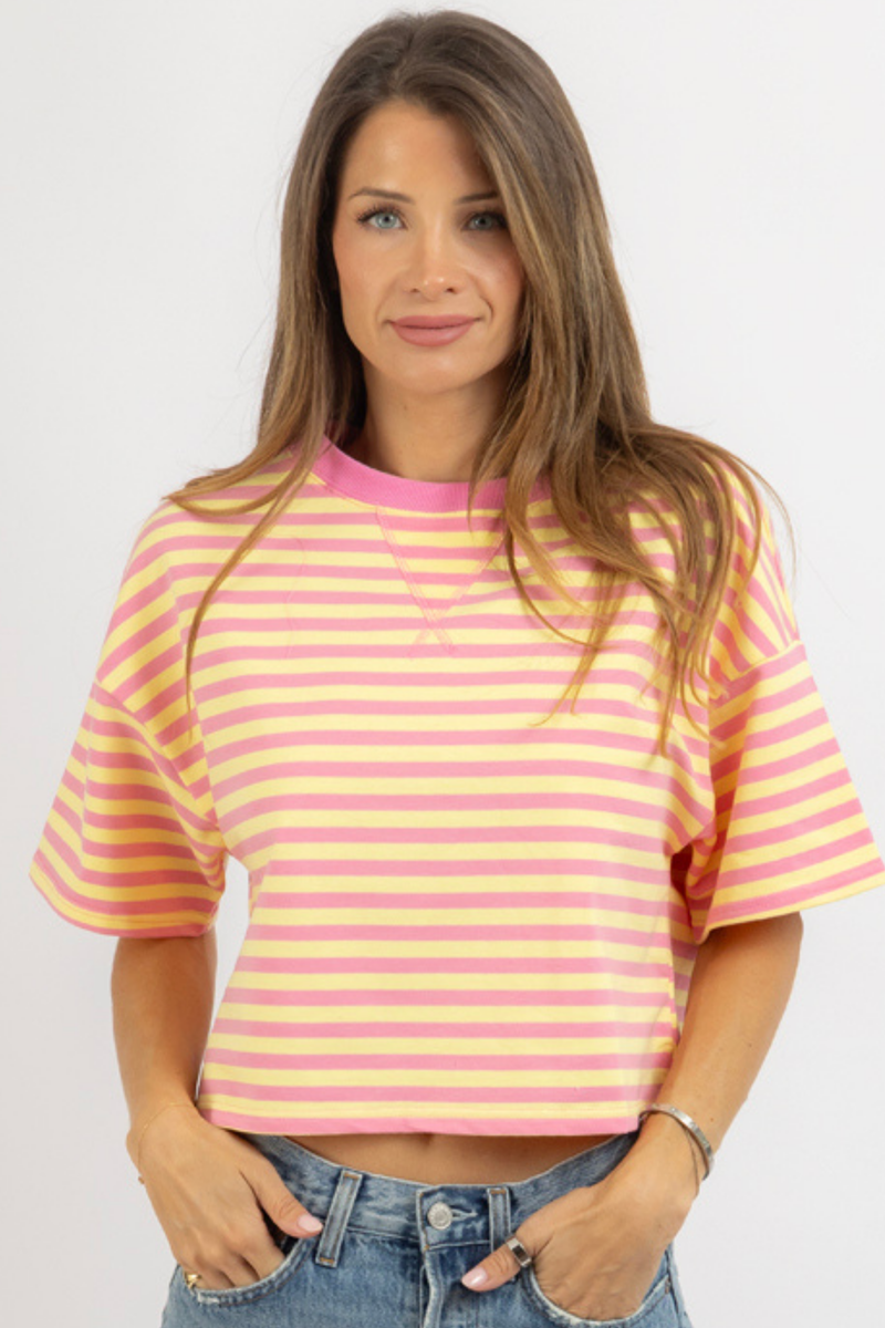 TAY PINK CROP TEE