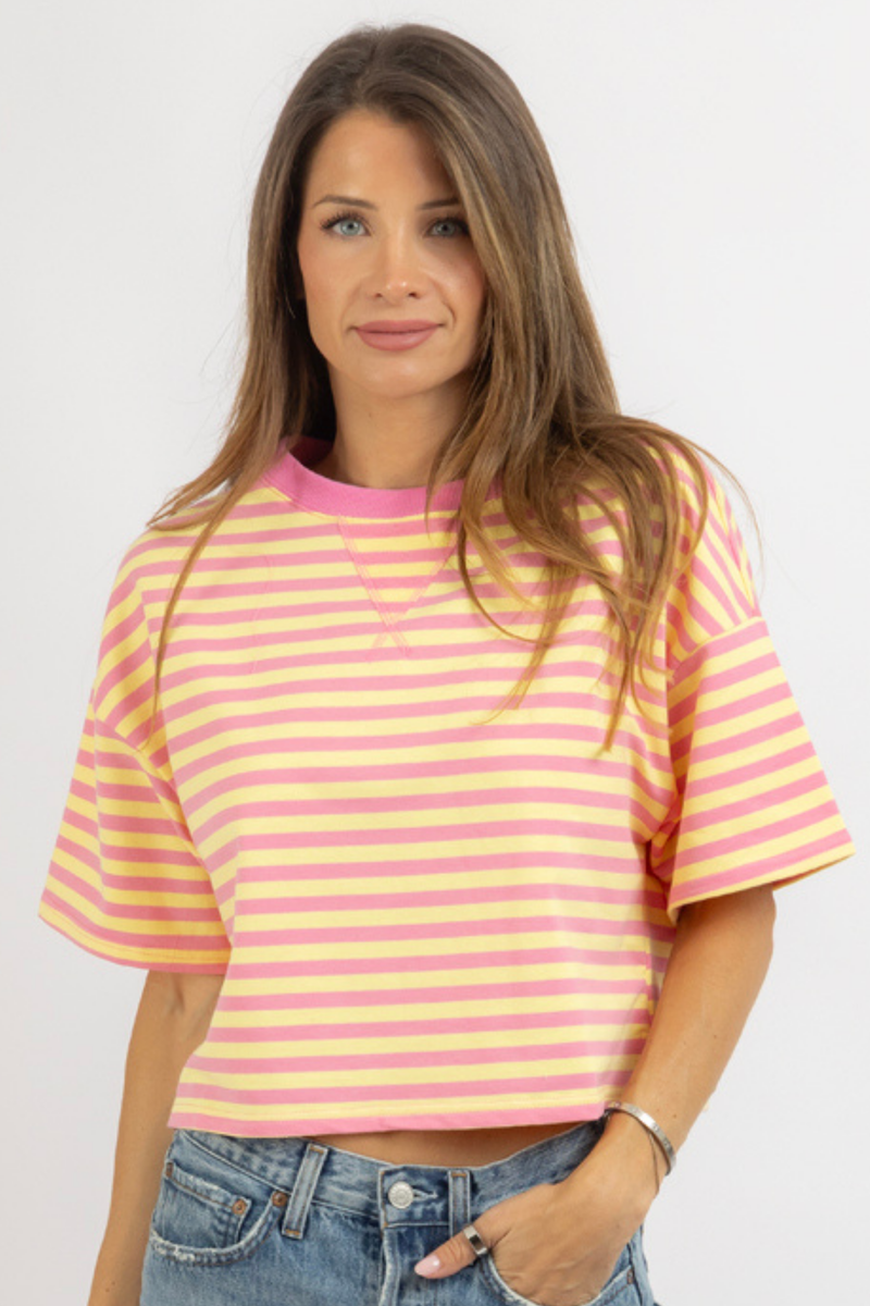 TAY PINK CROP TEE