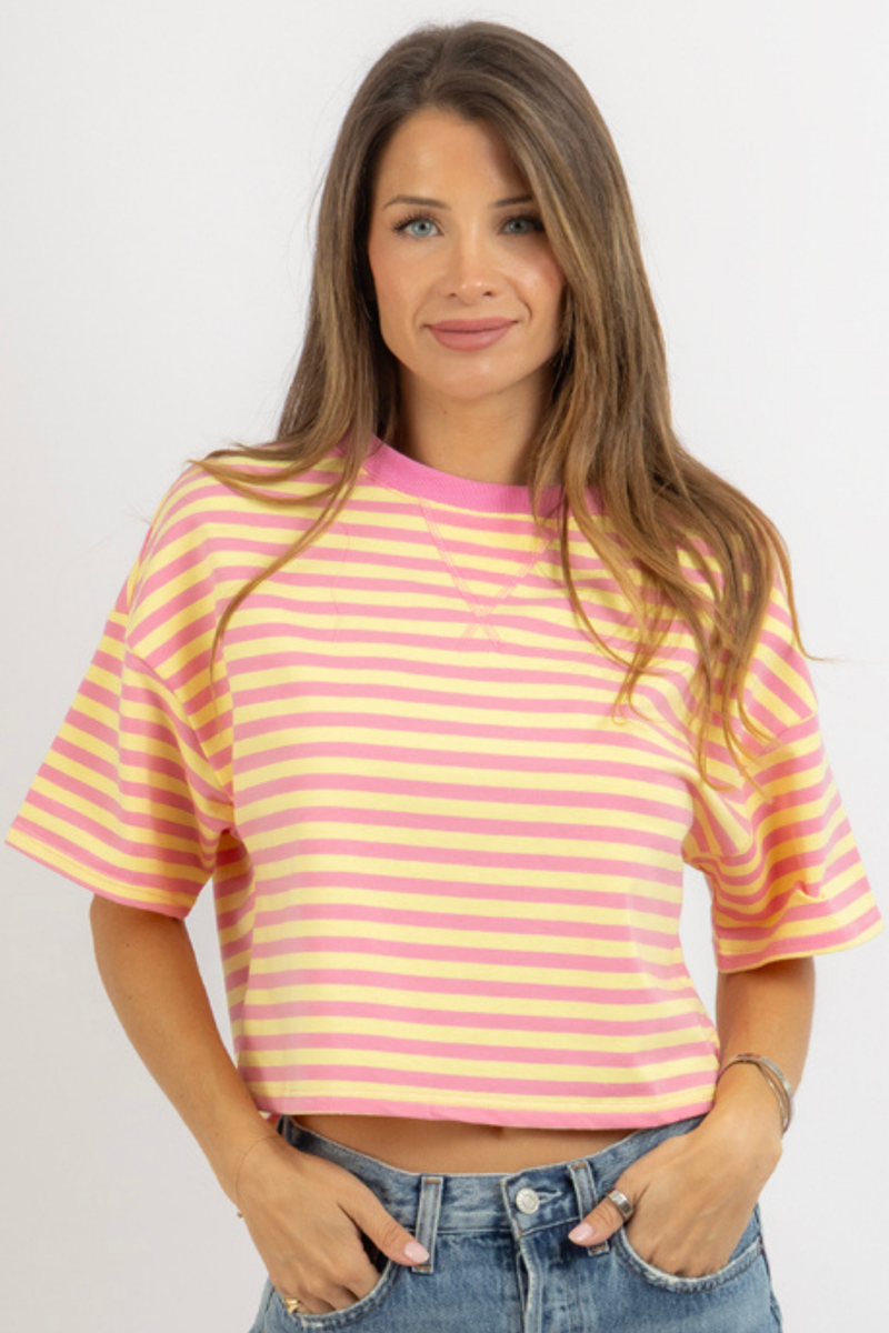 TAY PINK CROP TEE