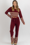 TEAGAN BURGUNDY PANT SET