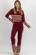 TEAGAN BURGUNDY PANT SET