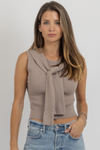 CENTRAL PARK TAUPE KNIT TOP