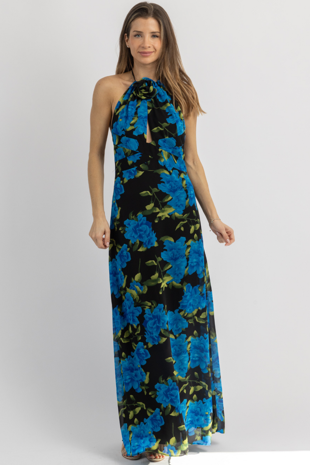 Halter Neck Sequin Maxi Dress – Fern & Moon