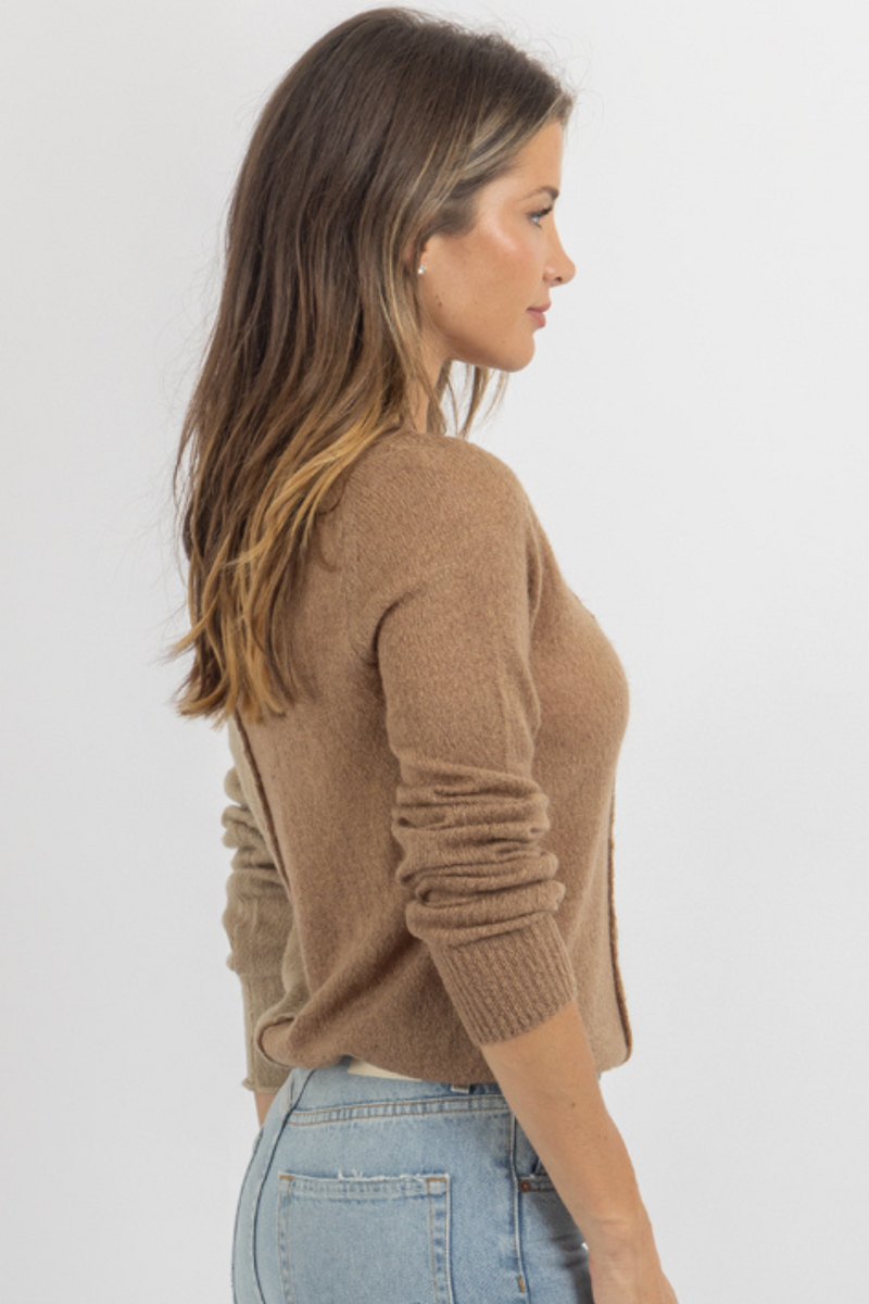 TWO TONE TOFFEE SWEATER