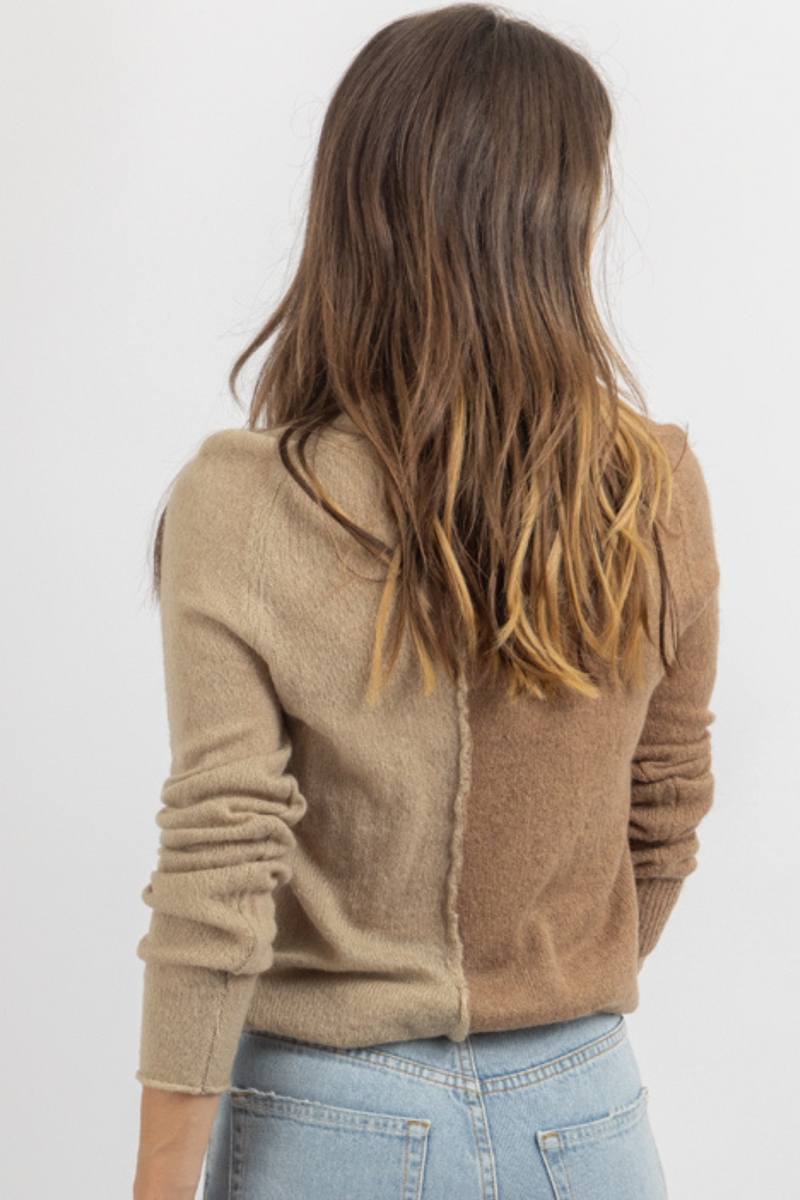 TWO TONE TOFFEE SWEATER