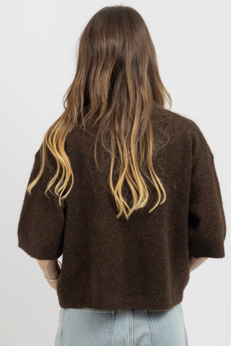 VAIL BROWN KNIT TOP