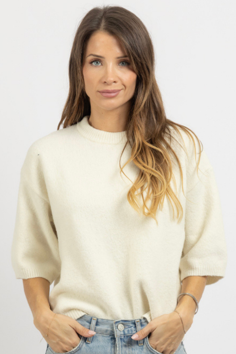 VAIL IVORY KNIT TOP