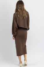 VALENTINA BROWN KNIT SKIRT SET *BACK IN STOCK*