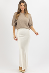 THE VALERIE CREAM SATIN SKIRT