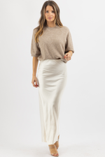 THE VALERIE CREAM SATIN SKIRT