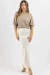 THE VALERIE CREAM SATIN SKIRT