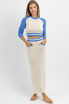 VARSITY BLUES KNIT SKIRT SET