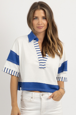 VARSITY BLUES STRIPED TOP