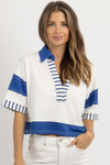 VARSITY BLUES STRIPED TOP