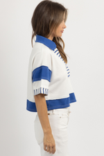 VARSITY BLUES STRIPED TOP