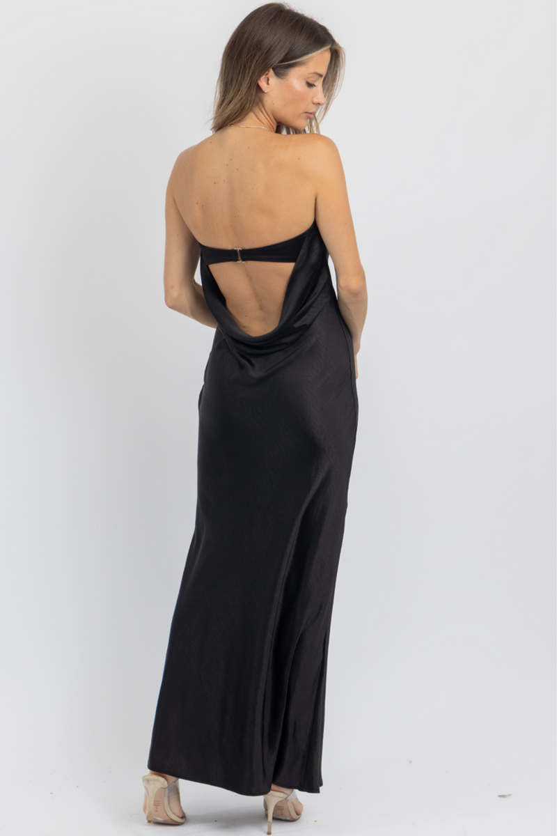 Black cowl back sales dress