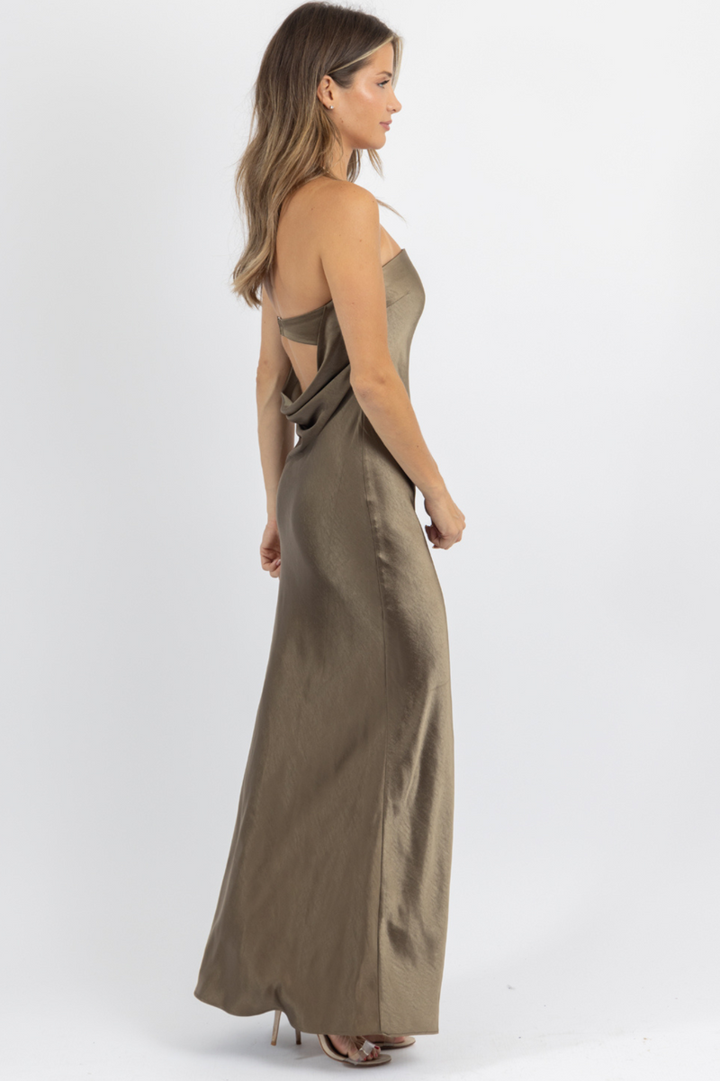 VENUS OLIVE COWL BACK DRESS *RESTOCK COMING SOON*