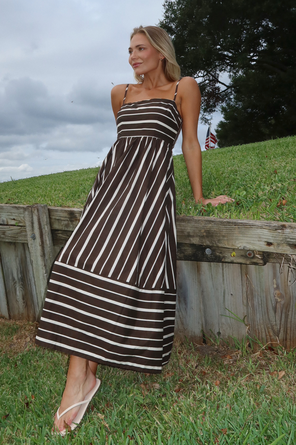 VERONICA STRIPED MAXI DRESS