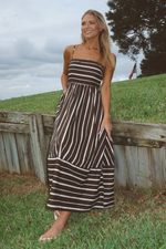 VERONICA STRIPED MAXI DRESS