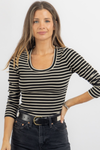 VERO BLACK STRIPED TOP