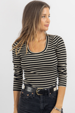 VERO BLACK STRIPED TOP