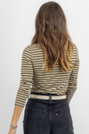 VERO OLIVE STRIPED TOP