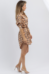 VINTAGE AMBER BELTED MINI DRESS