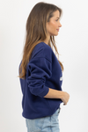 VINTAGE CATCH NAVY GRAPHIC PULLOVER