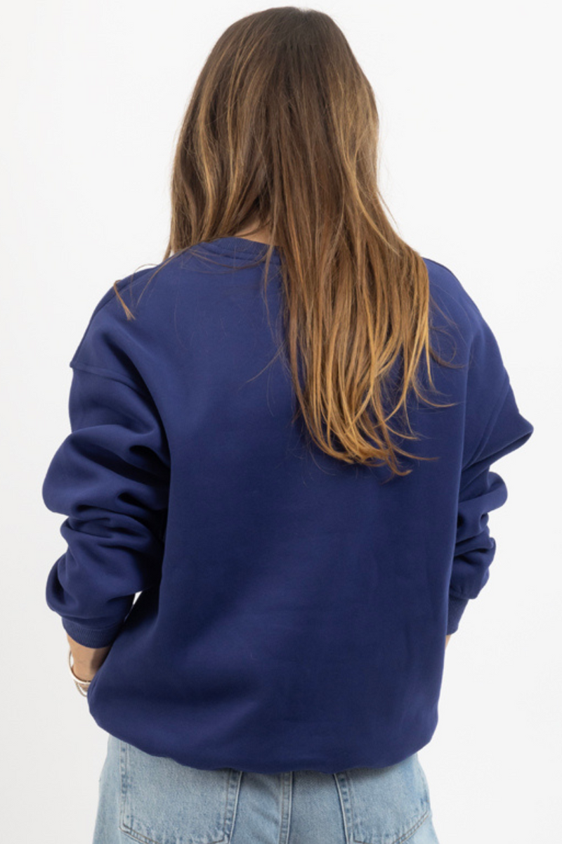 VINTAGE CATCH NAVY GRAPHIC PULLOVER