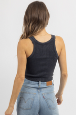 WASH OUT BLACK RIBBED TANK *BACK IN STOCK*