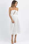 IF ONLY BOW BUST MIDI DRESS