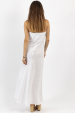 JASPER WHITE LINEN STRAPLESS DRESS