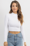 WHITE MOCK + CROP LONGSLEEVE TOP *BACK IN STOCK*