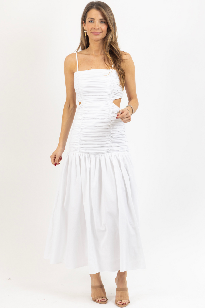 MIRAMAR WHITE MIDI DRESS