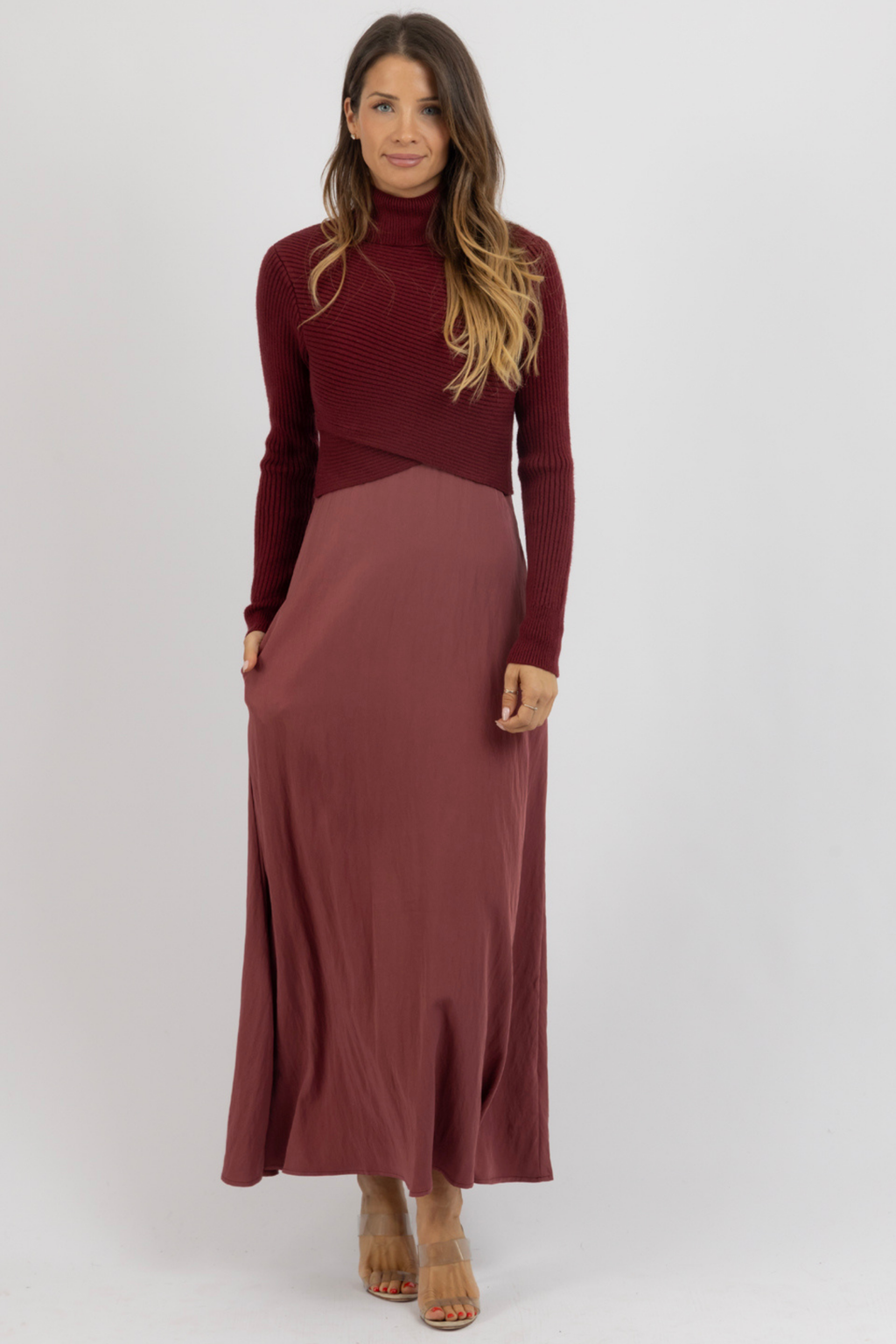 ILYA MERLOT TWO-PIECE DRESS