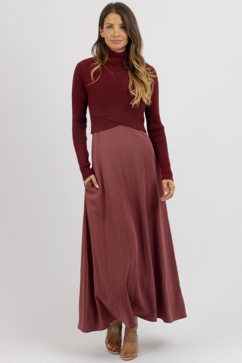 ILYA MERLOT TWO-PIECE DRESS