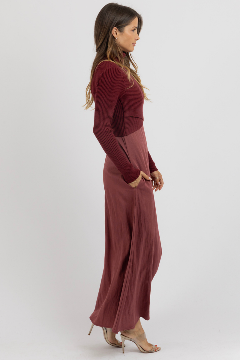 ILYA MERLOT TWO-PIECE DRESS