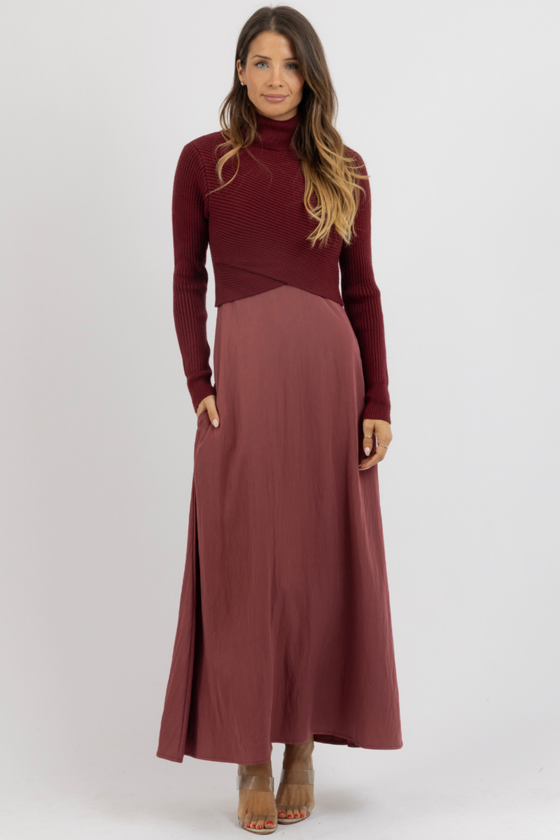 ILYA MERLOT TWO-PIECE DRESS