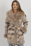 SANTRO FUR BELTED COAT