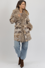 SANTRO FUR BELTED COAT