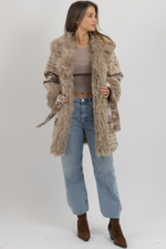 SANTRO FUR BELTED COAT