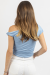 WITH A TWIST BLUE TOP
