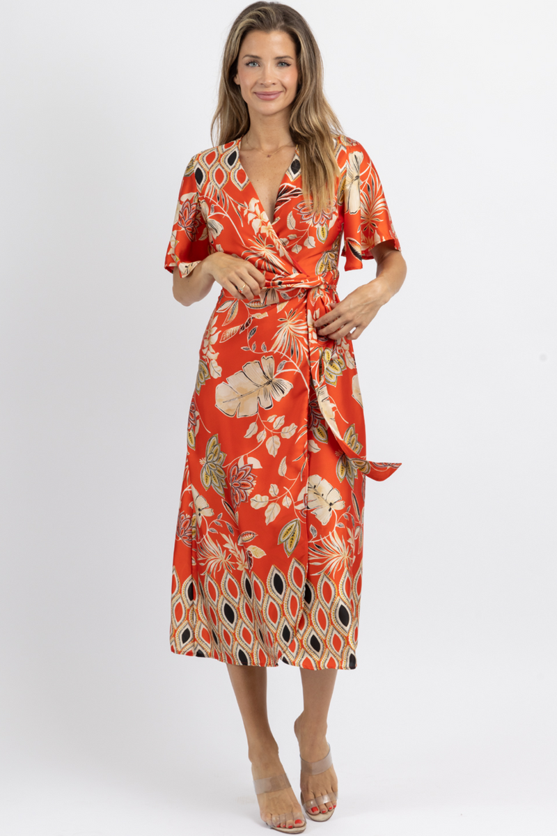 WAIKIKI WRAPPED SATIN MIDI DRESS *BACK IN STOCK*