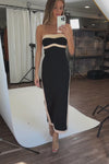 CLIO CONTRAST STRAPLESS DRESS *BACK IN STOCK*