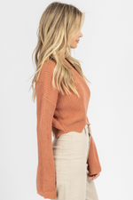 SIENNA BELL SLEEVE CROPPED SWEATER