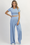 BUTTER SOFT BABY BLUE PALAZZO PANT SET *BACK IN STOCK*