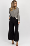 BLACK HIGH RISE LINEN TROUSERS