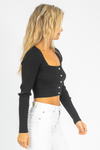 PEARL BUTTON KNIT TOP
