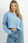 FAIRYTALE BABY BLUE CABLEKNIT SWEATER
